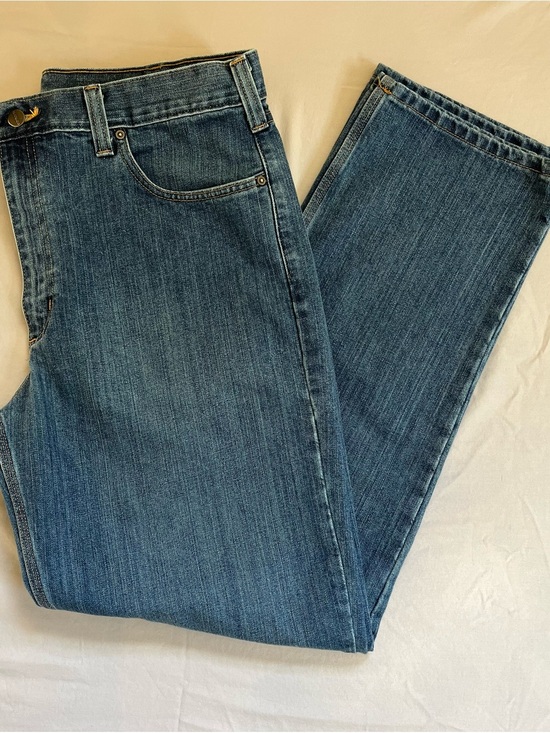Carhartt Other - Mens Carhartt 101483-980 Jeans 38x34 Medium Wash Stretch Denim Straight Leg